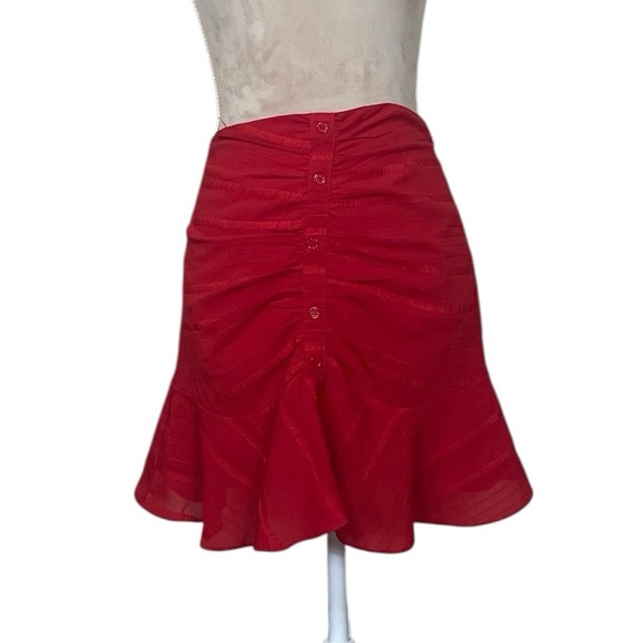 EUC Urban Outfitters “Nora” Ruched Button Front Mini Skirt - Picture 4 of 12